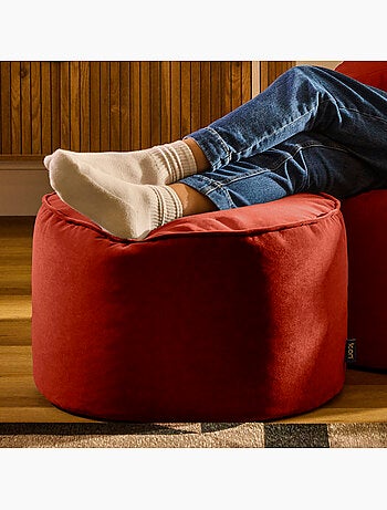 Pouf poggiapiedi rotondo milano in velluto opaco - icon