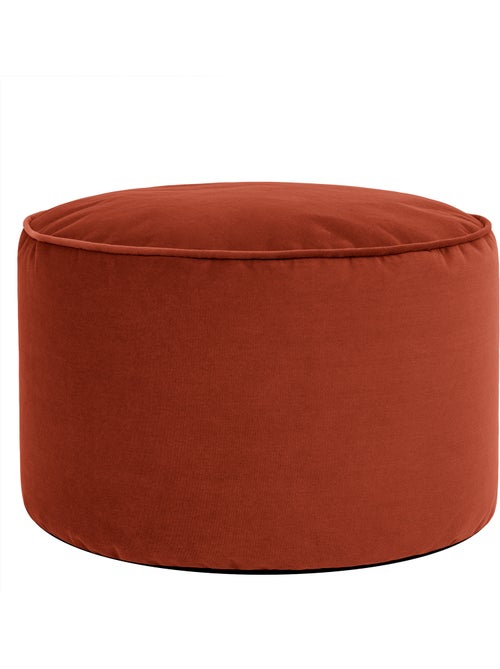 Pouf poggiapiedi rotondo milano in velluto opaco - icon - Kiabi