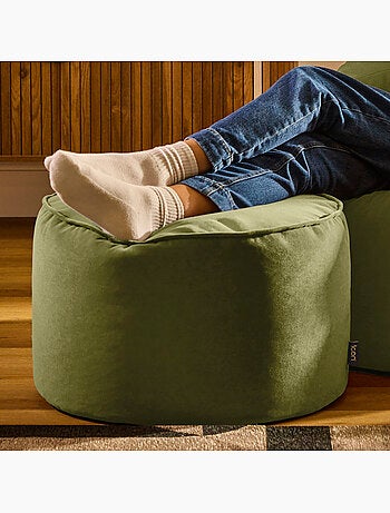 Pouf poggiapiedi rotondo milano in velluto opaco - icon