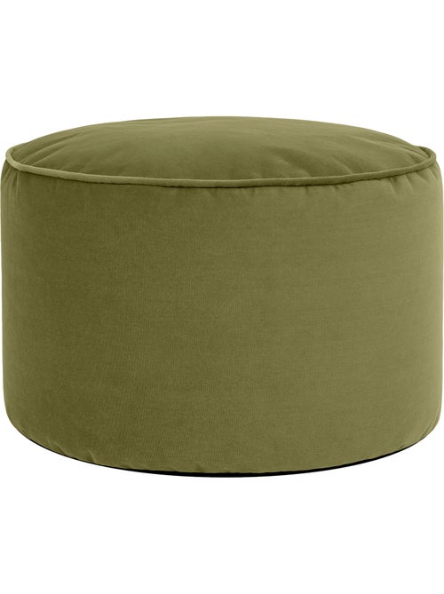 Pouf poggiapiedi rotondo milano in velluto opaco - icon - Kiabi