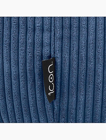 Pouf poltrona classico kingston con poggiapiedi quadrato amara in velluto a coste - icon