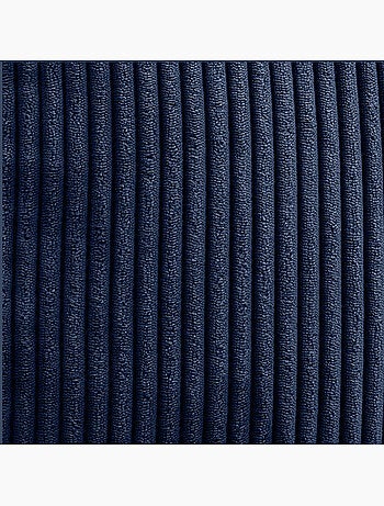 Pouf poltrona classico kingston con poggiapiedi quadrato amara in velluto a coste - icon