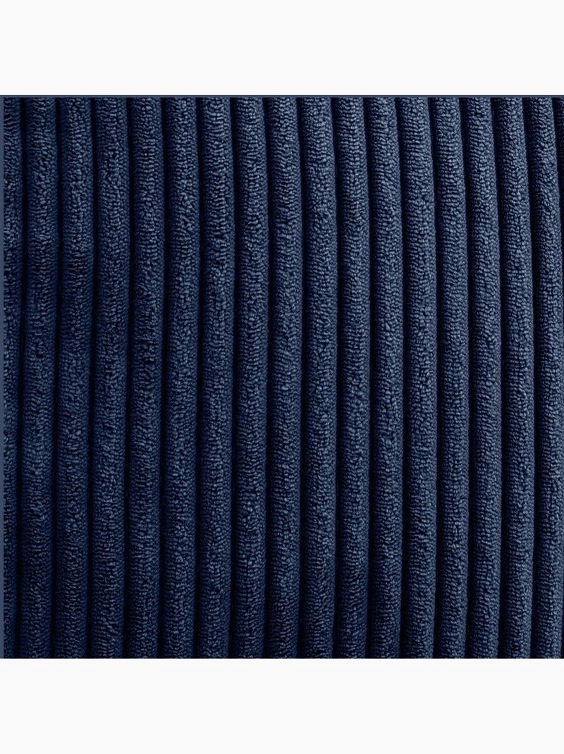 Pouf poltrona classico kingston con poggiapiedi quadrato amara in velluto a coste - icon Blu marino - Kiabi