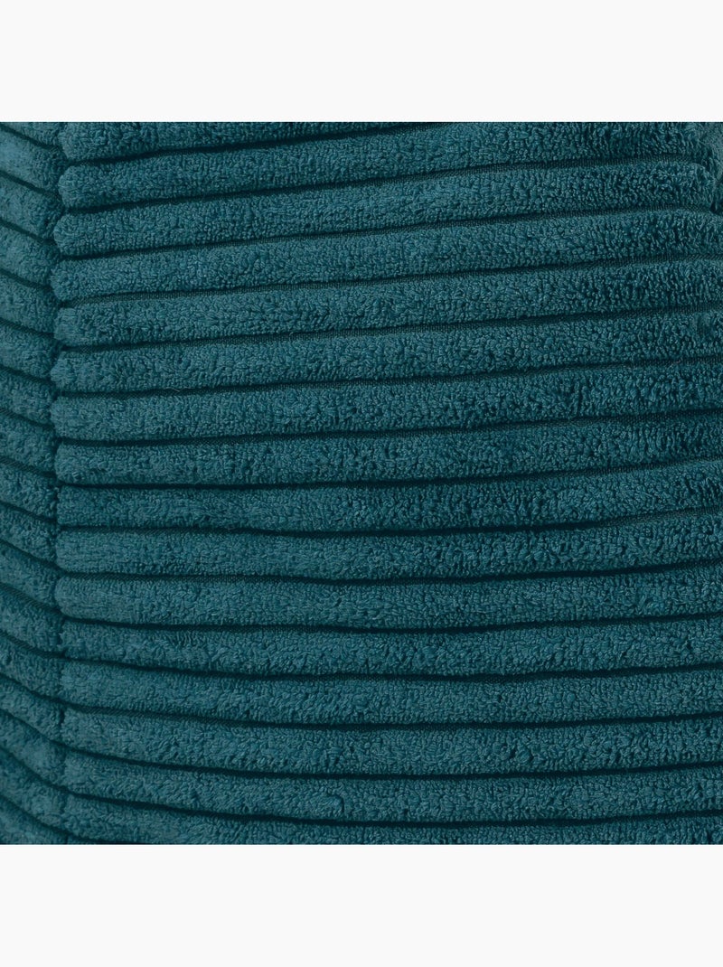 Pouf poltrona classico kingston con poggiapiedi quadrato amara in velluto a coste - icon Blu pavone - Kiabi