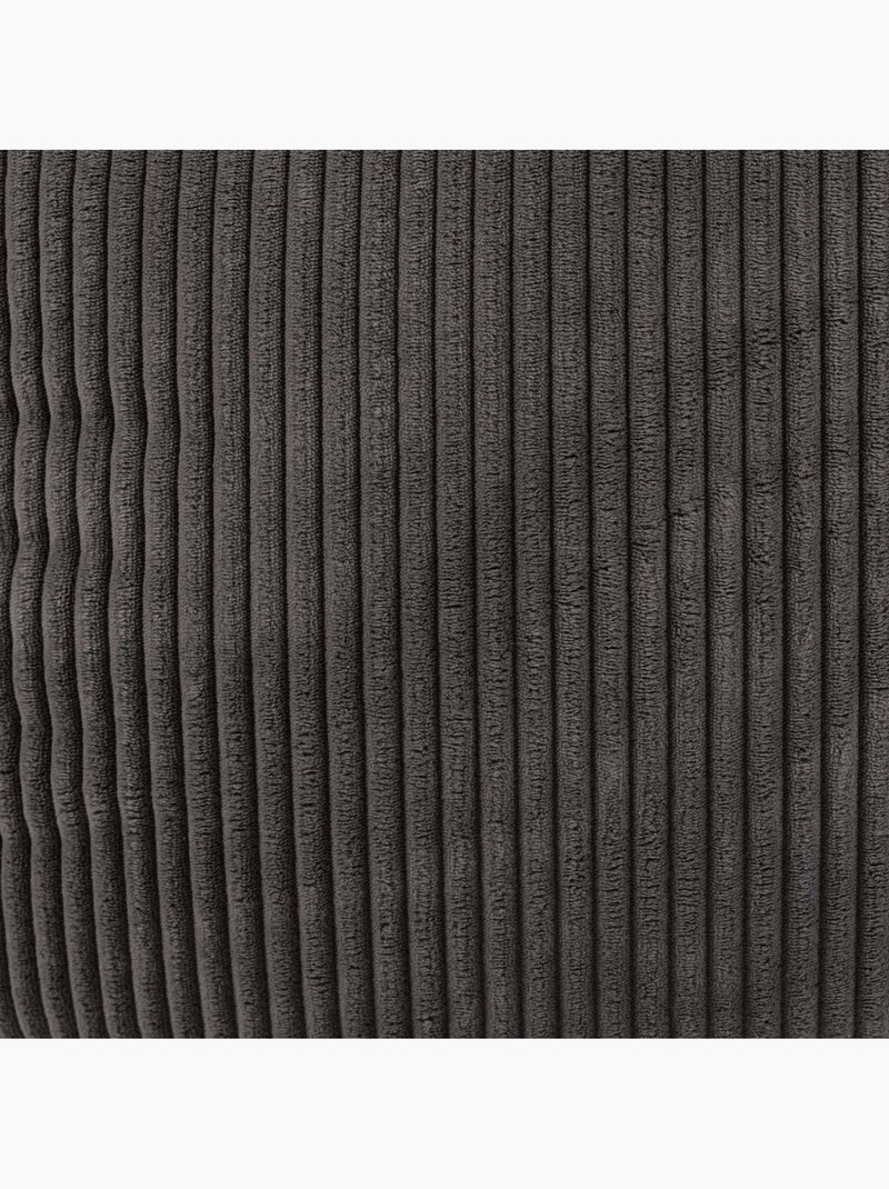 Pouf poltrona classico kingston con poggiapiedi quadrato amara in velluto a coste - icon Grigio antracite - Kiabi