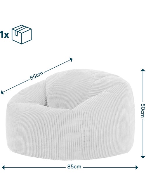 Pouf poltrona classico kingston in velluto a coste - icon - Kiabi
