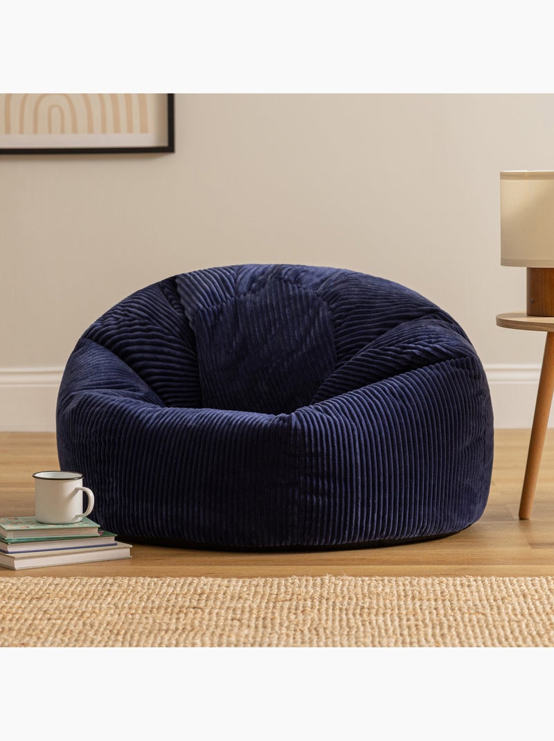 Pouf poltrona classico kingston in velluto a coste - icon Blu marino - Kiabi