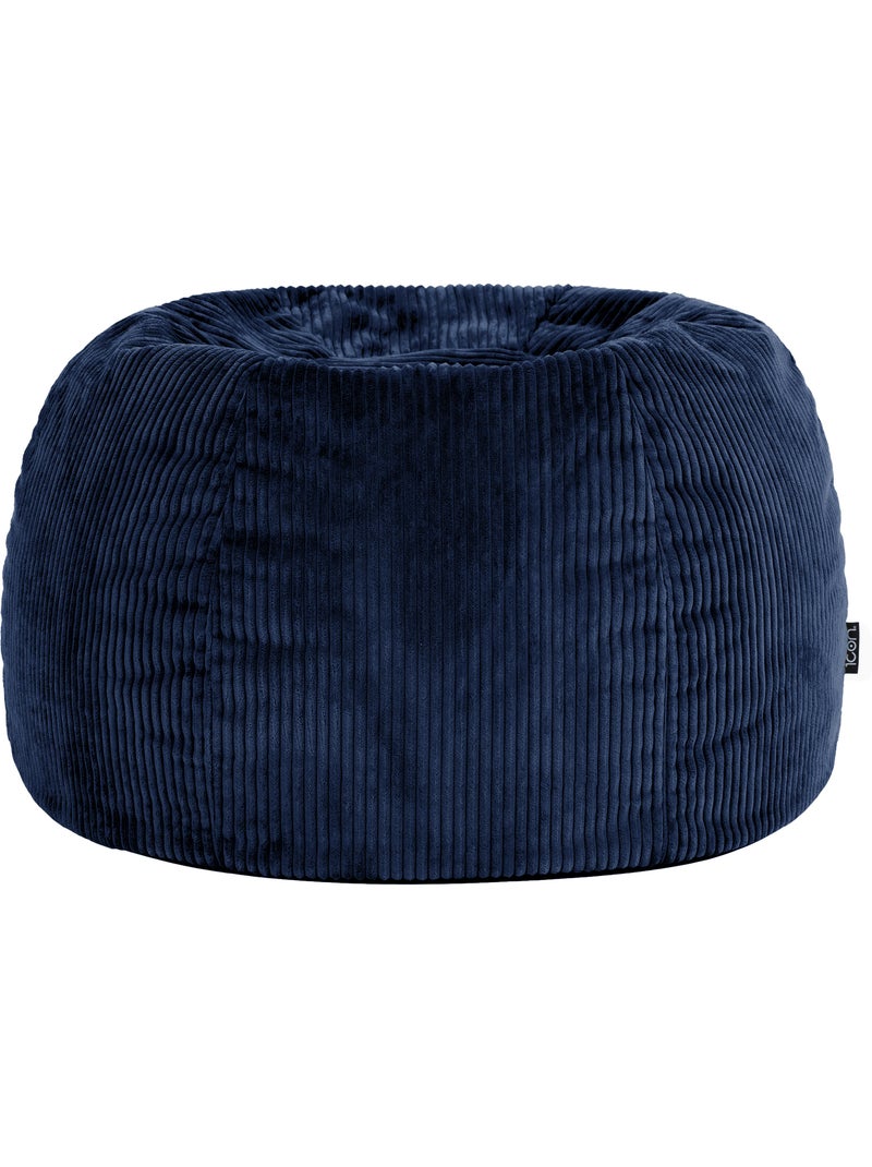 Pouf poltrona classico kingston in velluto a coste - icon Blu marino - Kiabi