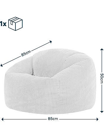 Pouf poltrona classico kingston in velluto a coste - icon