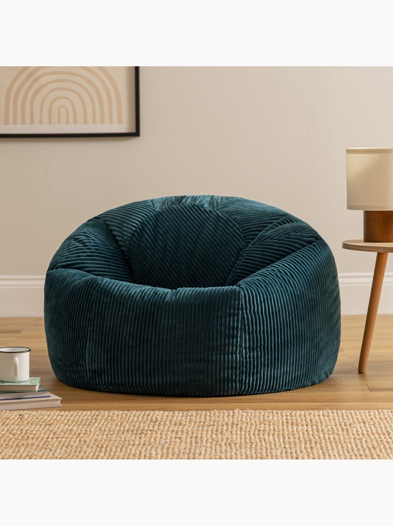 Pouf poltrona classico kingston in velluto a coste - icon Blu pavone - Kiabi