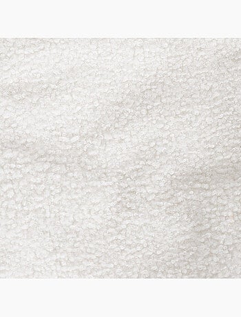 Pouf poltrona conchiglia sirena con poggiapiedi quadrato in tessuto bouclé - icon
