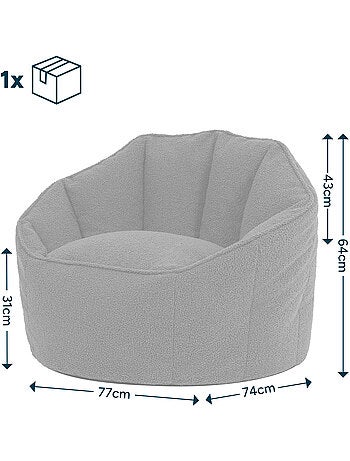 Pouf poltrona conchiglia sirena in tessuto bouclé - icon