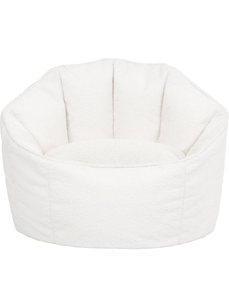 Pouf poltrona conchiglia sirena  in tessuto bouclé - icon Avorio - Kiabi