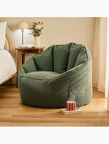 Pouf poltrona conchiglia sirena in tessuto bouclé - icon