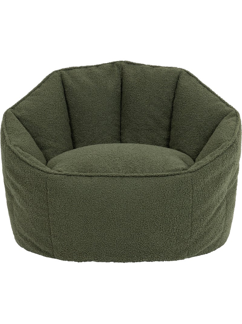 Pouf poltrona conchiglia sirena  in tessuto bouclé - icon Verde oliva - Kiabi