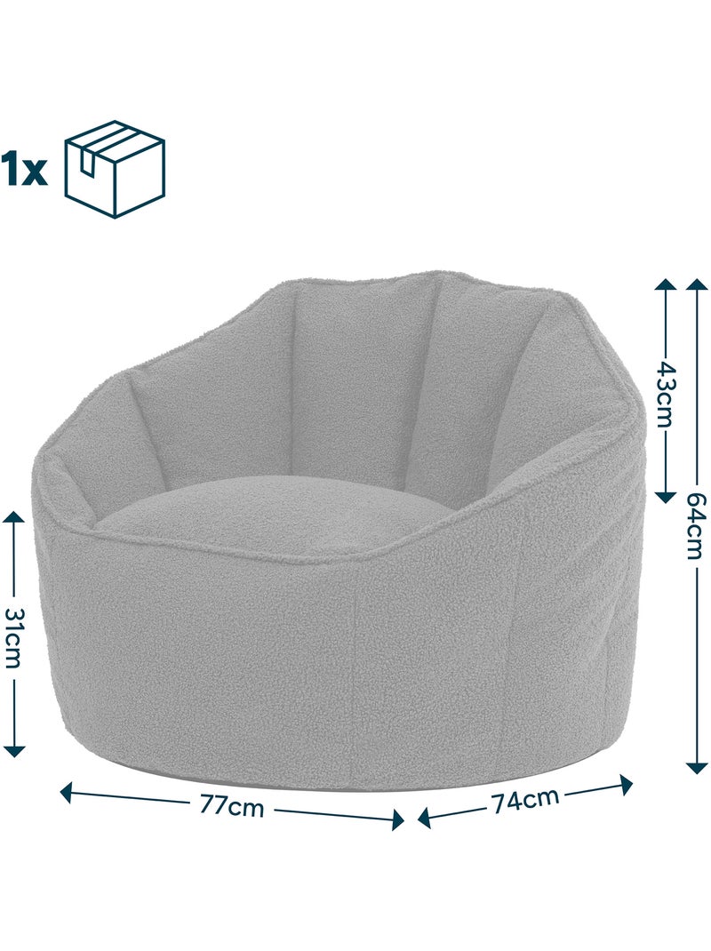Pouf poltrona conchiglia sirena  in tessuto bouclé - icon Verde oliva - Kiabi