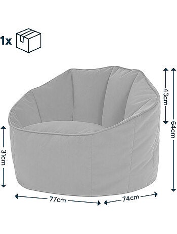 Pouf poltrona conchiglia sirena in velluto opaco - icon