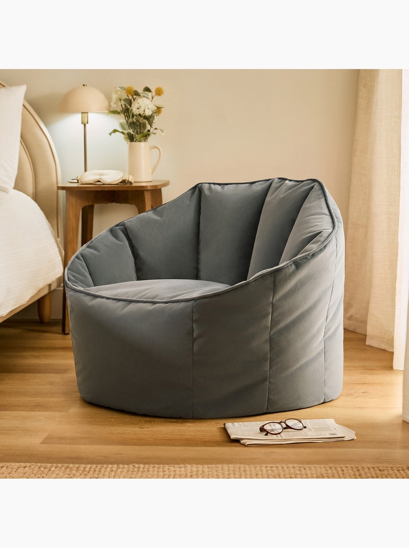 Pouf poltrona conchiglia sirena in velluto opaco - icon Grigio antracite - Kiabi