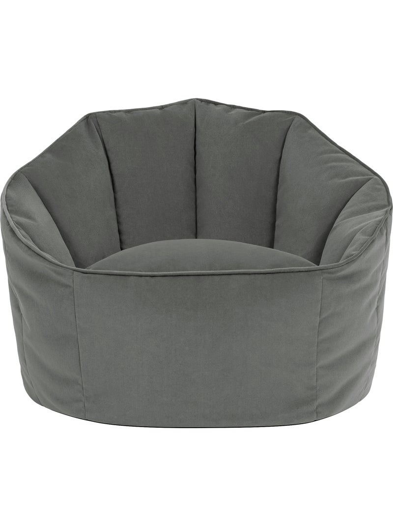 Pouf poltrona conchiglia sirena in velluto opaco - icon Grigio antracite - Kiabi