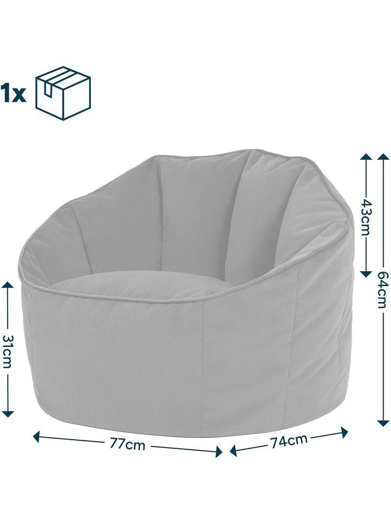 Pouf poltrona conchiglia sirena in velluto opaco - icon Verde oliva - Kiabi
