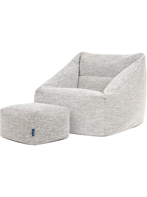 Pouf poltrona da salotto natalia con poggiapiedi quadrato in tessuto intrecciato - icon - Kiabi
