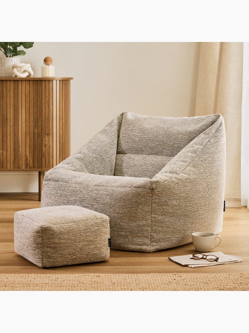 Pouf poltrona da salotto natalia con poggiapiedi quadrato in tessuto intrecciato - icon - Kiabi
