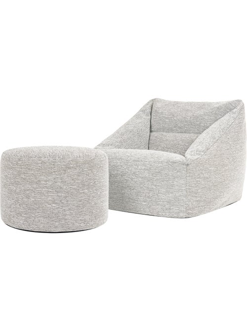 Pouf poltrona da salotto natalia con poggiapiedi rotondo milano in tessuto intrecciato - icon - Kiabi
