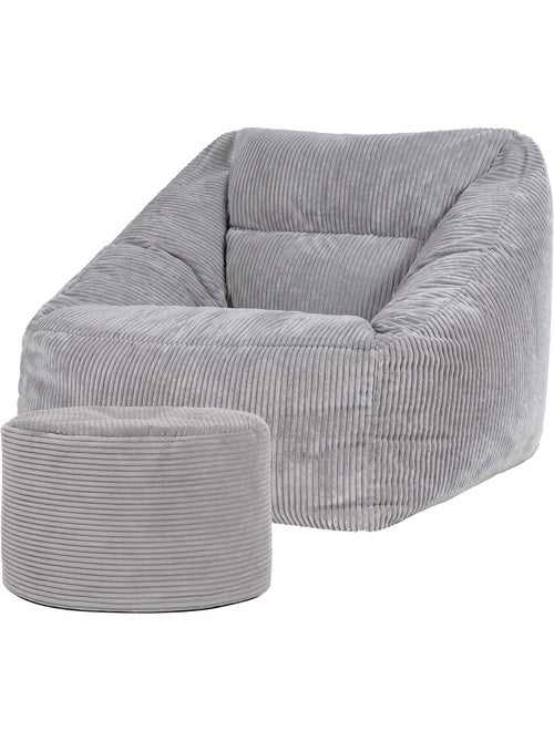 Pouf poltrona da salotto natalia con poggiapiedi rotondo milano in velluto a coste - icon - Kiabi