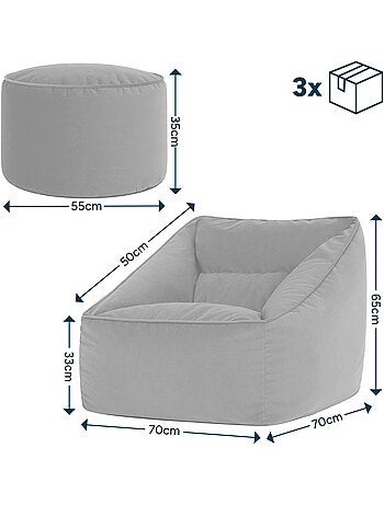 Pouf poltrona da salotto natalia con poggiapiedi rotondo milano in velluto opaco - icon
