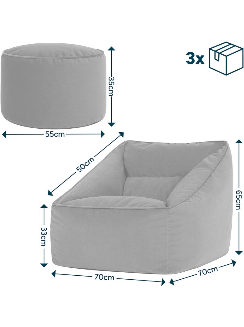 Pouf poltrona da salotto natalia con poggiapiedi rotondo milano in velluto opaco - icon Verde oliva - Kiabi