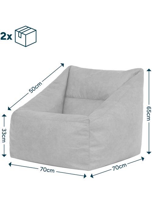 Pouf poltrona da salotto natalia in ecopelle vegana - icon - Kiabi