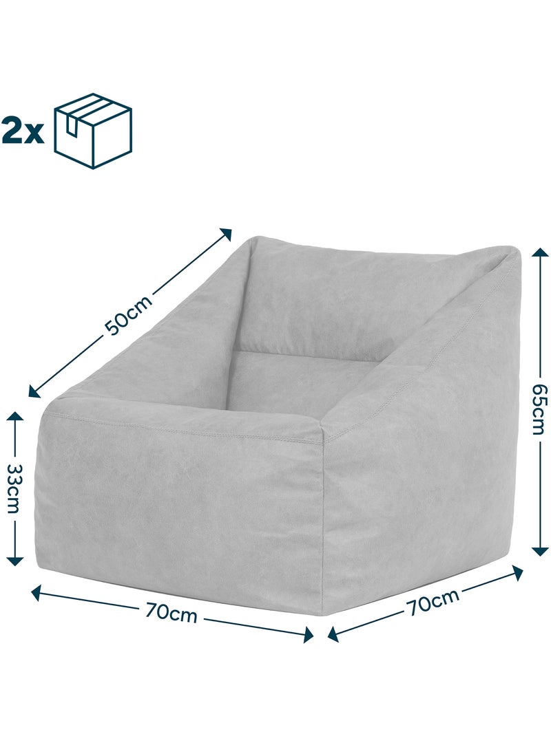 Pouf poltrona da salotto natalia in ecopelle vegana - icon Marrone chiaro - Kiabi