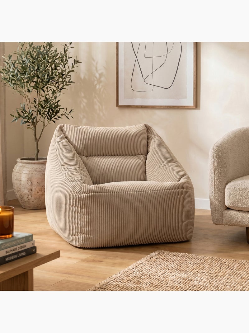 Pouf poltrona da salotto natalia in velluto a coste - icon Beige - Kiabi
