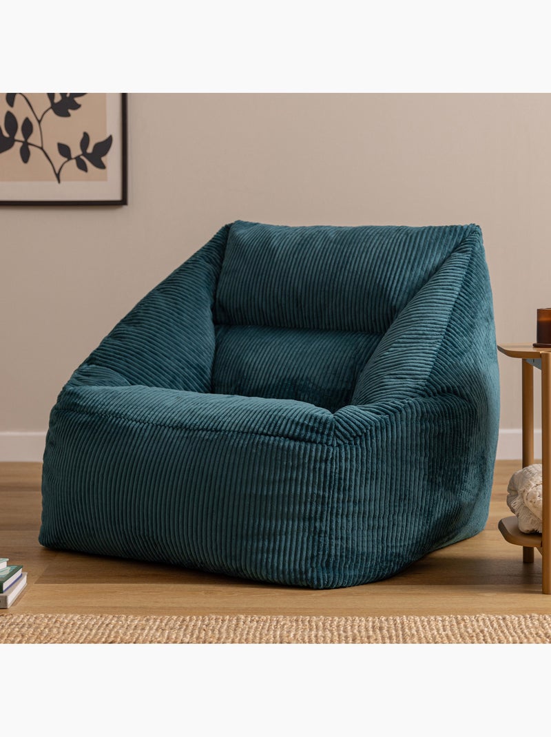 Pouf poltrona da salotto natalia in velluto a coste - icon Blu pavone - Kiabi