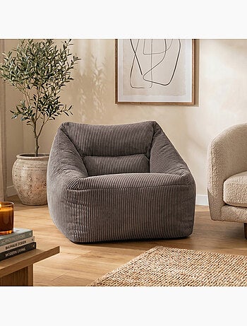 Pouf poltrona da salotto natalia in velluto a coste - icon