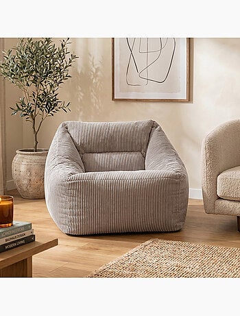 Pouf poltrona da salotto natalia in velluto a coste - icon