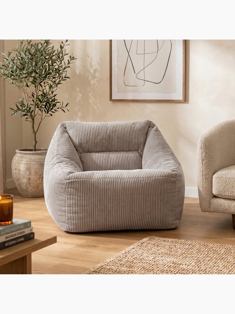 Pouf poltrona da salotto natalia in velluto a coste - icon Grigio chiaro - Kiabi
