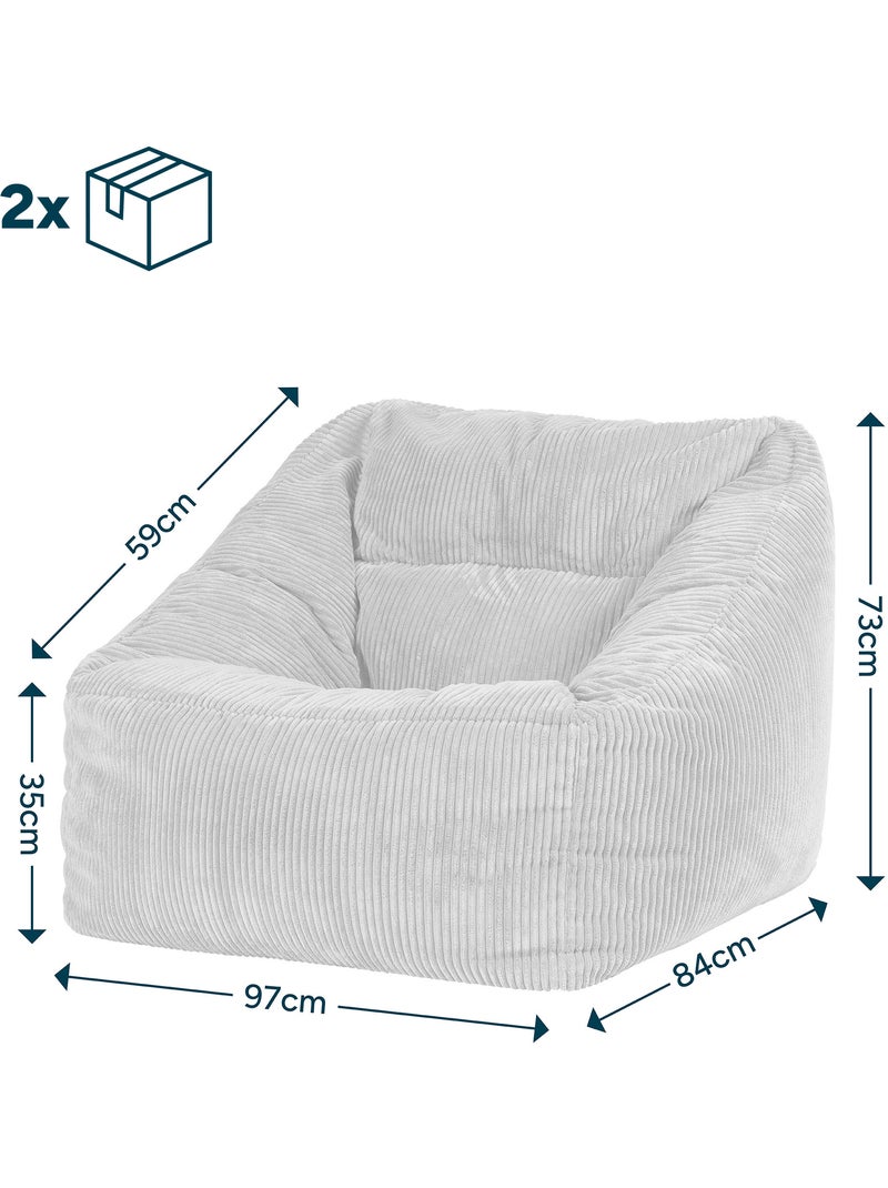 Pouf poltrona da salotto natalia in velluto a coste - icon Grigio chiaro - Kiabi