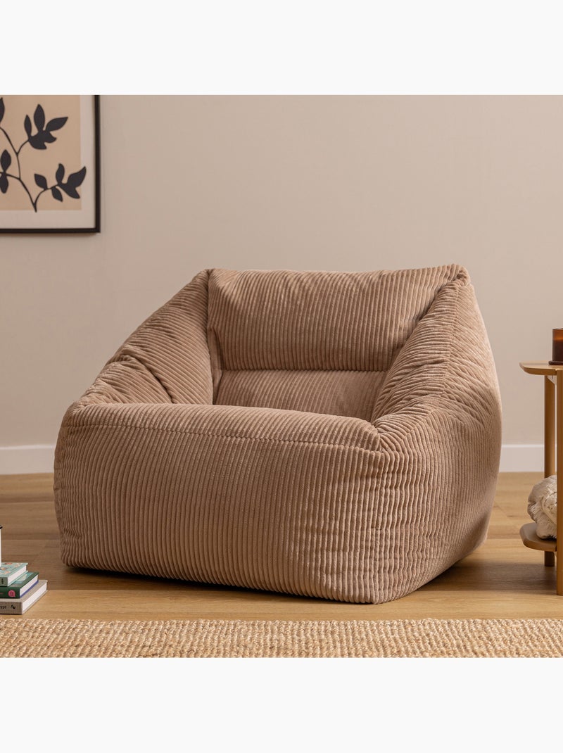 Pouf poltrona da salotto natalia in velluto a coste - icon Moka - Kiabi