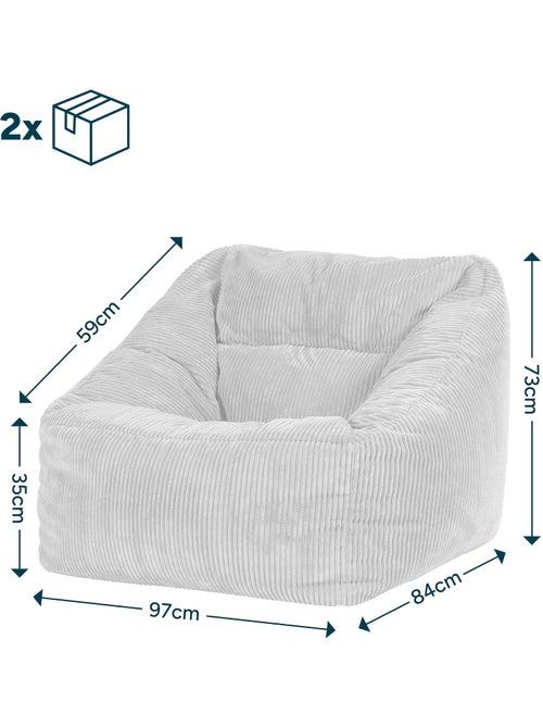 Pouf poltrona da salotto natalia in velluto a coste - icon - Kiabi