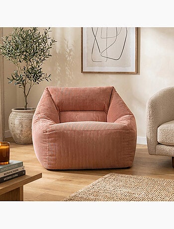 Pouf poltrona da salotto natalia in velluto a coste - icon