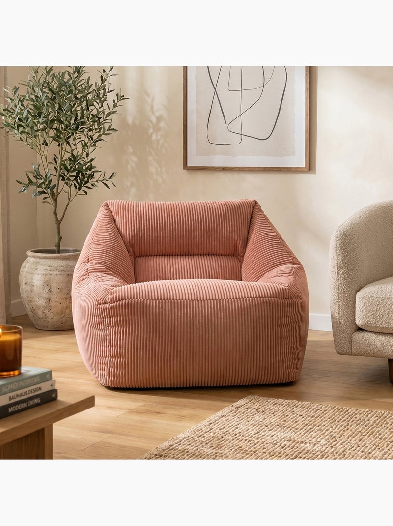 Pouf poltrona da salotto natalia in velluto a coste - icon Rosa chiaro - Kiabi