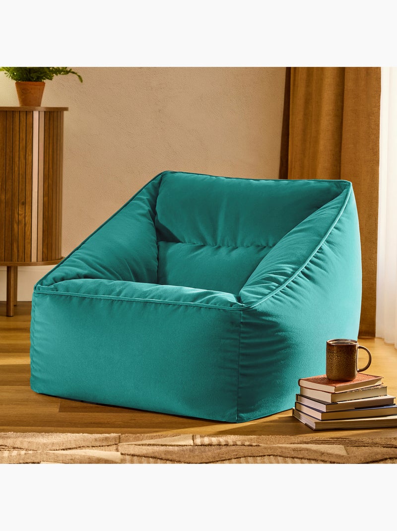 Pouf poltrona da salotto natalia in velluto opaco - icon Blu pavone - Kiabi