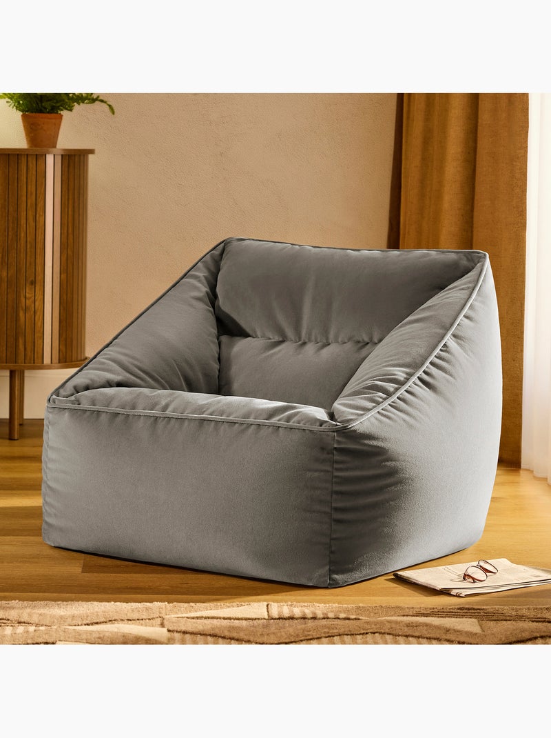 Pouf poltrona da salotto natalia in velluto opaco - icon Grigio antracite - Kiabi