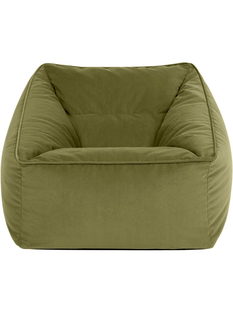 Pouf poltrona da salotto natalia in velluto opaco - icon Verde oliva - Kiabi