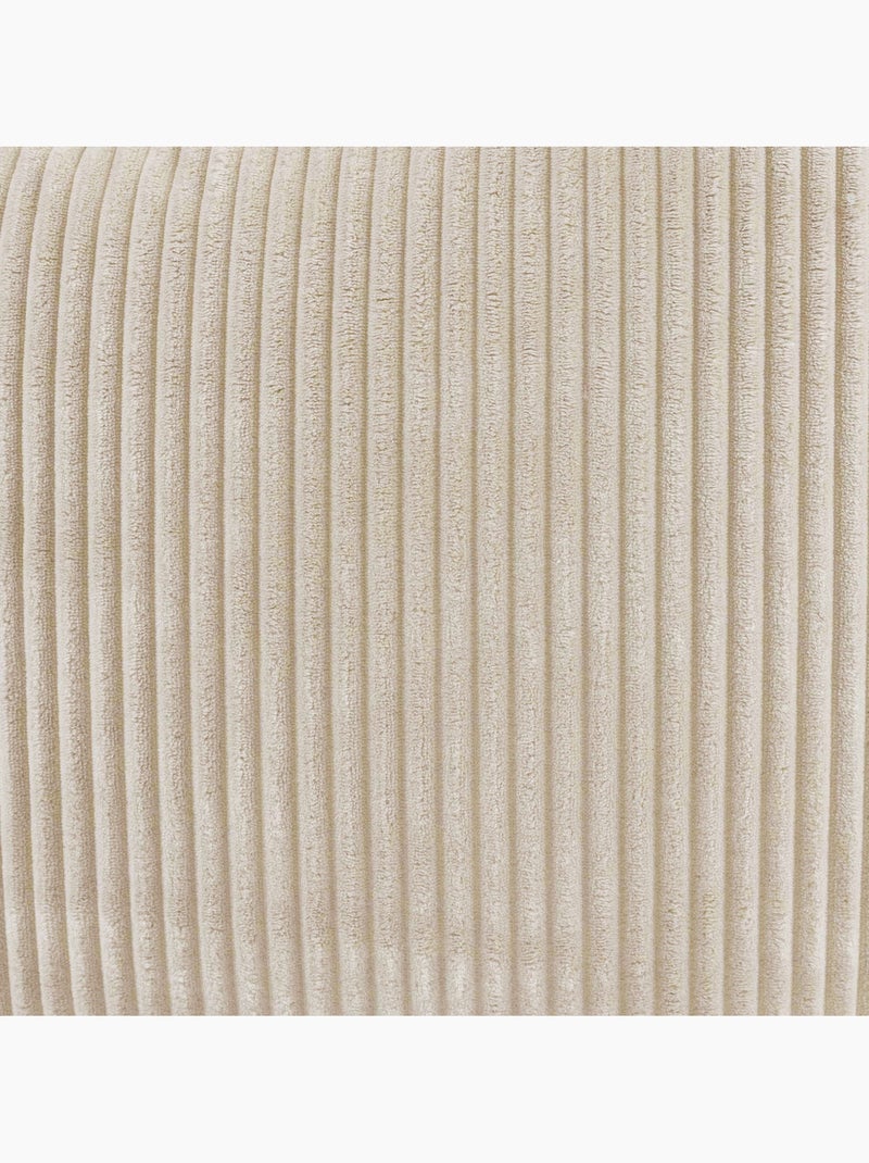 Pouf poltrona dalton con schienale alto e poggiapiedi quadrato in velluto a coste - icon Beige - Kiabi