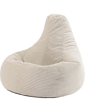 Pouf poltrona dalton con schienale alto in velluto a coste - icon