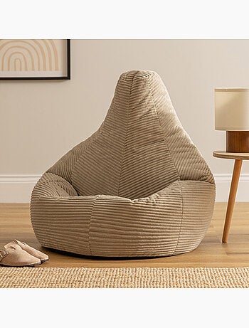 Pouf poltrona dalton con schienale alto in velluto a coste - icon