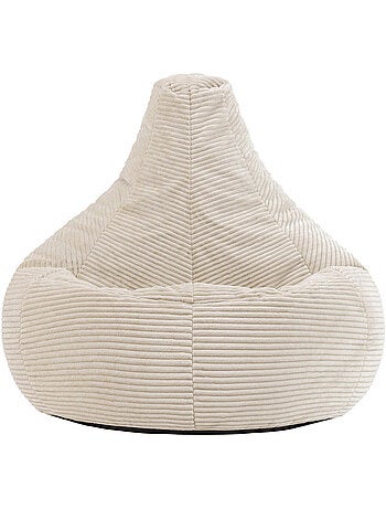 Pouf poltrona dalton con schienale alto in velluto a coste - icon
