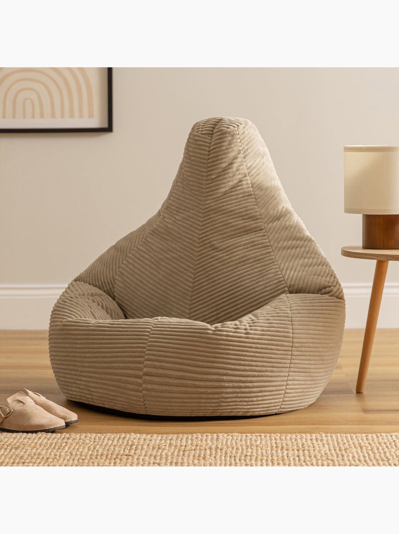 Pouf poltrona dalton con schienale alto in velluto a coste - icon Beige - Kiabi